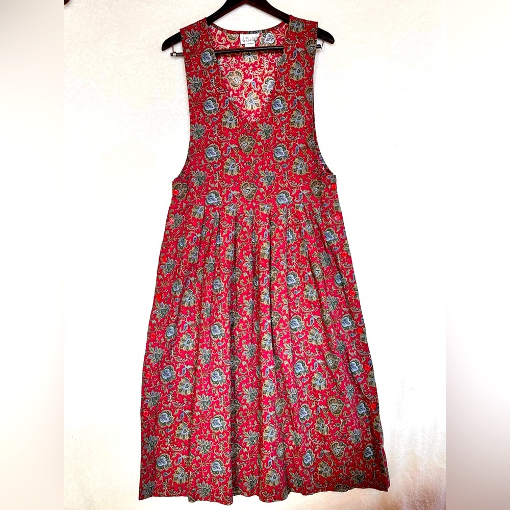 Vtg via sant Andrea burgundy floral print dress size 12T